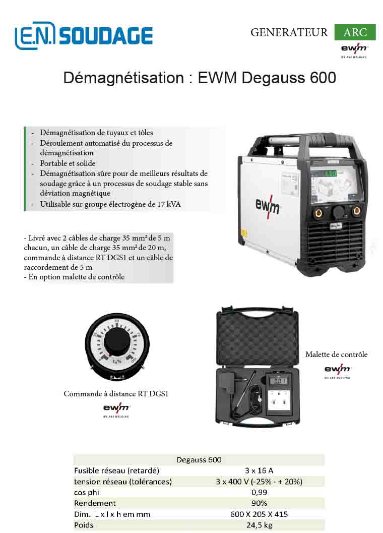 Démagnétisation - EWM Degauss 600